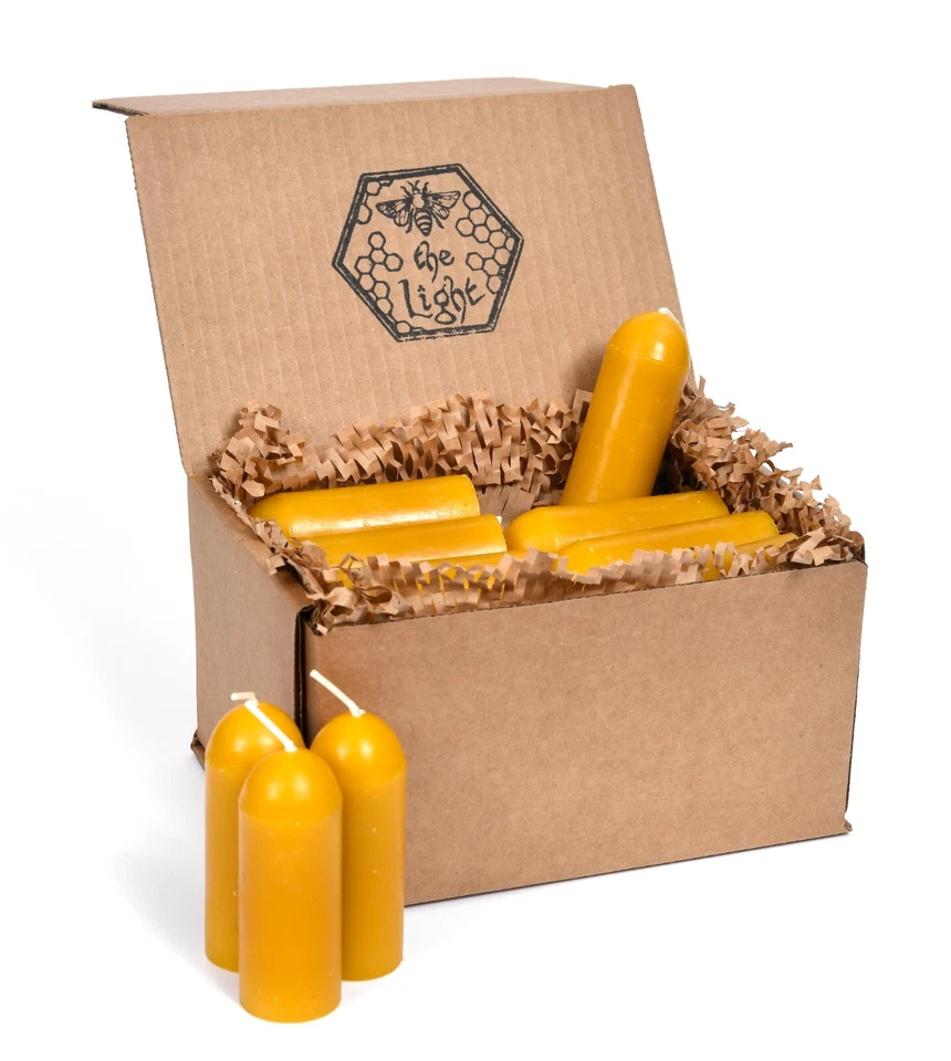 Velas de linterna de cera de abejas 100 % pura (12 horas de tiempo de combustión cada una) - totalmente naturales Foto 3 de 4