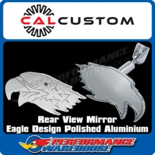 CAL CUSTOM EAGLE REAR VIEW INTERIOR MIRROR POLISHED ALUMINIUM