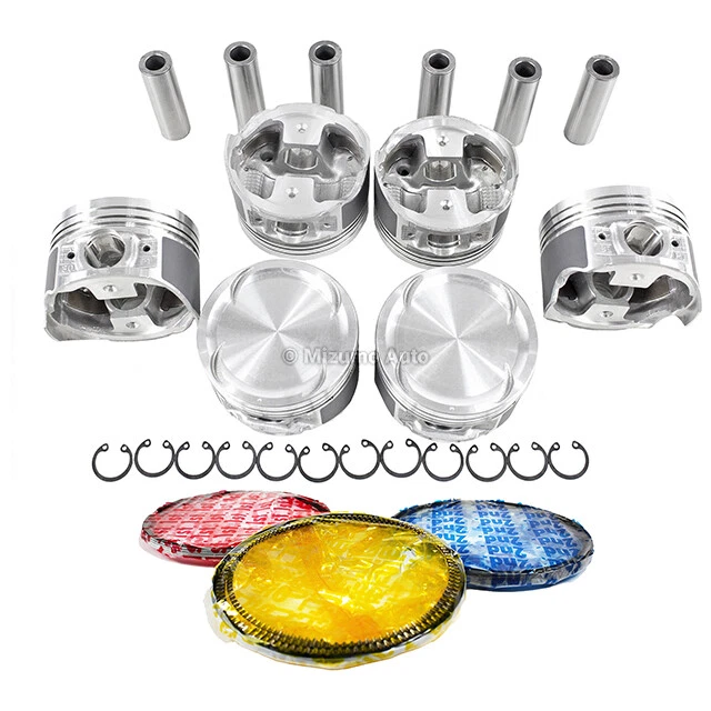 Pistons w/ Rings fit Fits 90-96 Nissan 300ZX 3.0L V6 Turbocharged DOHC - Image 2 of 3