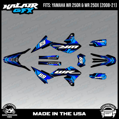 Graphics Kit for Yamaha WR250R WR250X (2008-2021) Klutch Series - BLUE