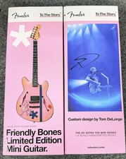 Tom DeLonge Autographed Friendly Bones Signed Fender Mini Guitars - BRAND NEW