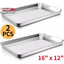 Stainless Steel Cookie Sheet Baking Pan Oven Tray Commercial Baking Sheet 2x