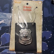Silver Badge Set for Police Pretend Halloween Dress up Games, Cop Play