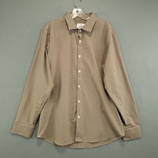 Mizzen Main Button UP Performance Shirt Men Size XL Trim Fit Green Purple Plaid