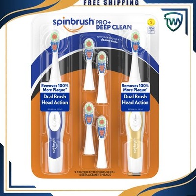 ARM & HAMMER Spinbrush PRO Clean Soft Family Pack- 2 Brushes Plus 4 Refill Heads