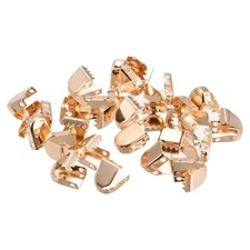 Shoelace End Clips 10x7mm Stainless Steel Shoe Lace Tips Glossy Gold 100 Pcs