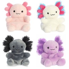 Aurora Plush Palm Pals - SET OF 4 AXOLOTLS Ax, Jax, Xavier Onyx 5 inch