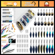 61Pcs Fishing Spinner Blades Kit - Drop & Willow Blades for Bass, Walleye, Pike