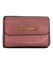 MIU MIU                    Madras Mini Wallet Black x Pink