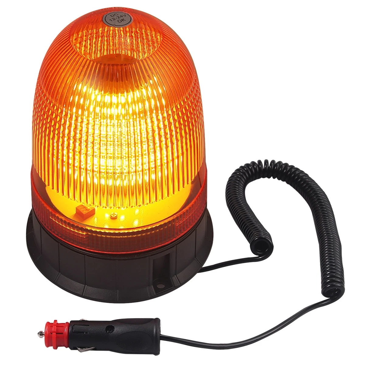 Dinfu Rundumleuchte Akku Mit Display 9 Blinkmodi LED Rundumleuchte 12V Magnet Orange Warnleuchte Mit Kfz-Ladegerät Und USB Kabel Für Auto LKW Traktoren Golfwagen SUV
