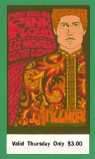 Pink FLoYd -LEE MichaeLS-CLear Light-BG90 BiLL Graham FiLLmore ThursdaY Ticket