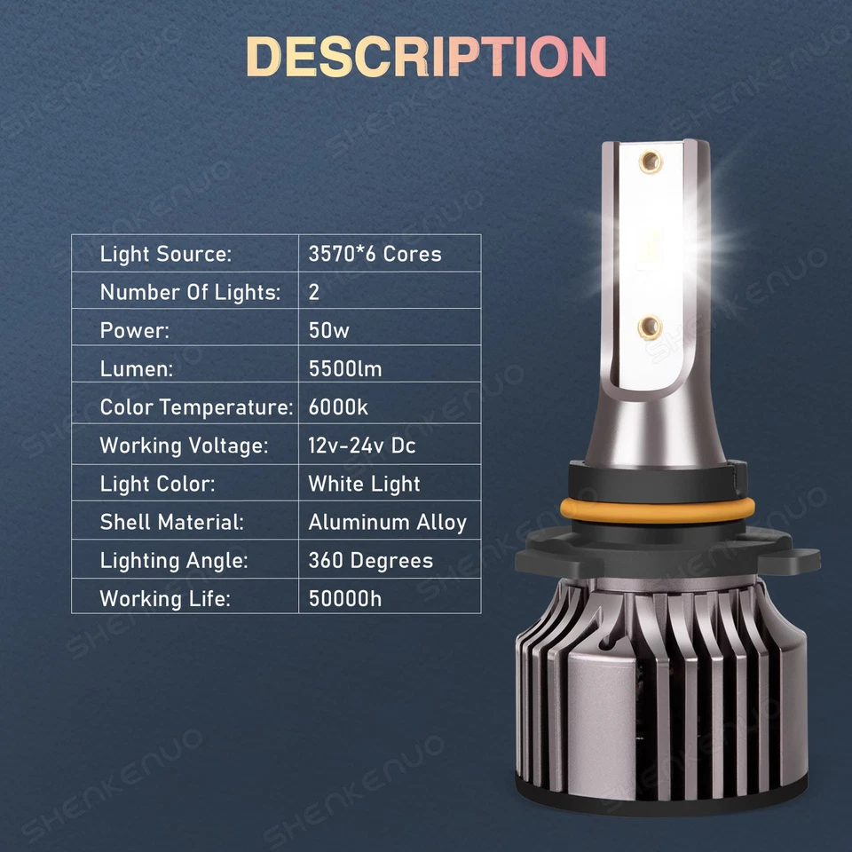 Kit de bombillas de haz bajo LED blancas 9006 HB4 6000K para Honda Civic 2006-2012 Foto 2 de 4