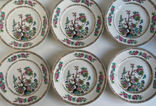Maddock 25cm / 10" Dinner Plates x 6. Indian Tree design. Vintage English China