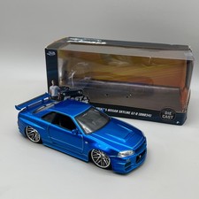 Jada Fast Furious Brian's Nissan Skyline GT-R R34 Blue 1:24 Diecast 97173
