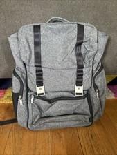Jujube Backpack Diaper Bag Grey Lots Of Pockets/Sections, Changing Pad