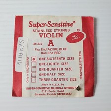 Super Sensitive Red Label Violin A String 1/16th Size Stainless Steel SS212