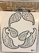 Darice Embossing Essentials Angel Wings Die Cut Embossing Stencil NEW