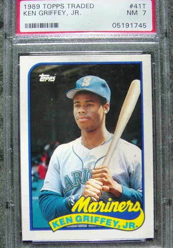 Ken Griffey Jr. Rookie Card Insert 1989 Topps Traded Baseball #41T PSA 7 NM