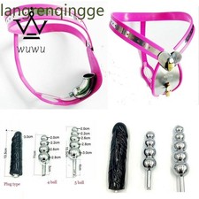 Male Chastity Belt Device Stainless Steel Lockable Cage Heart Style With Plug