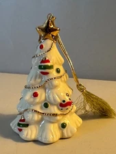 Lenox American By Design 4" Christmas Tree Ornament w/ Gold Star, Tassel Hanger