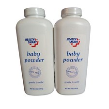 HealthSmart Baby Powder 14oz 2 Pack 100 Pure TALC Sensitive Formula Gentle Mild
