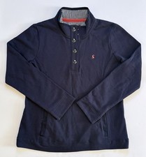 Women s Joules Beachy Funnel Neck Cotton Sweatshirt French Navy Blue size 10