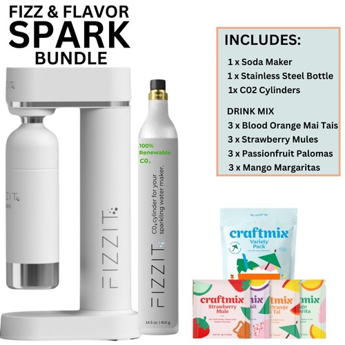 FIZZIT Home Soda Maker + CO₂ & 12 Drink Mixes - Custom Fizz, No Power - Picture 2 of 6