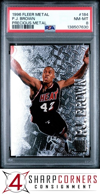 1996 METALL EDELMETALL #184 P.J. Brown Heat Pop 4 PSA 8