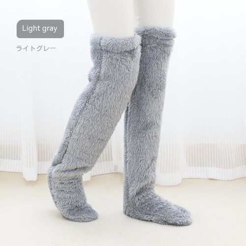 Overknee hohe flauschige lange Socken Winter warm kaltes Bein Kniegelenk kältefest Lagerware - Bild 19 von 35