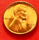 1948-S Lincoln Wheat Cent Penny GEM RED BU From an Original Bank Roll