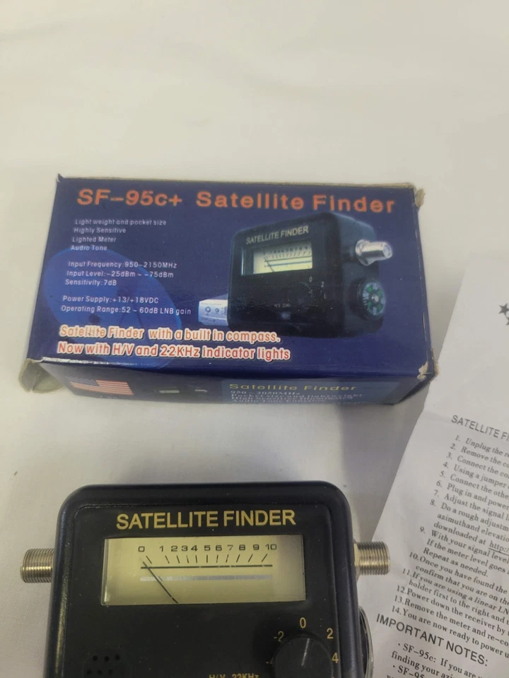 Medidor de señal buscador de satélites SF-95 para red de platos, Directv, banda FTA C Ku Foto 3 de 4