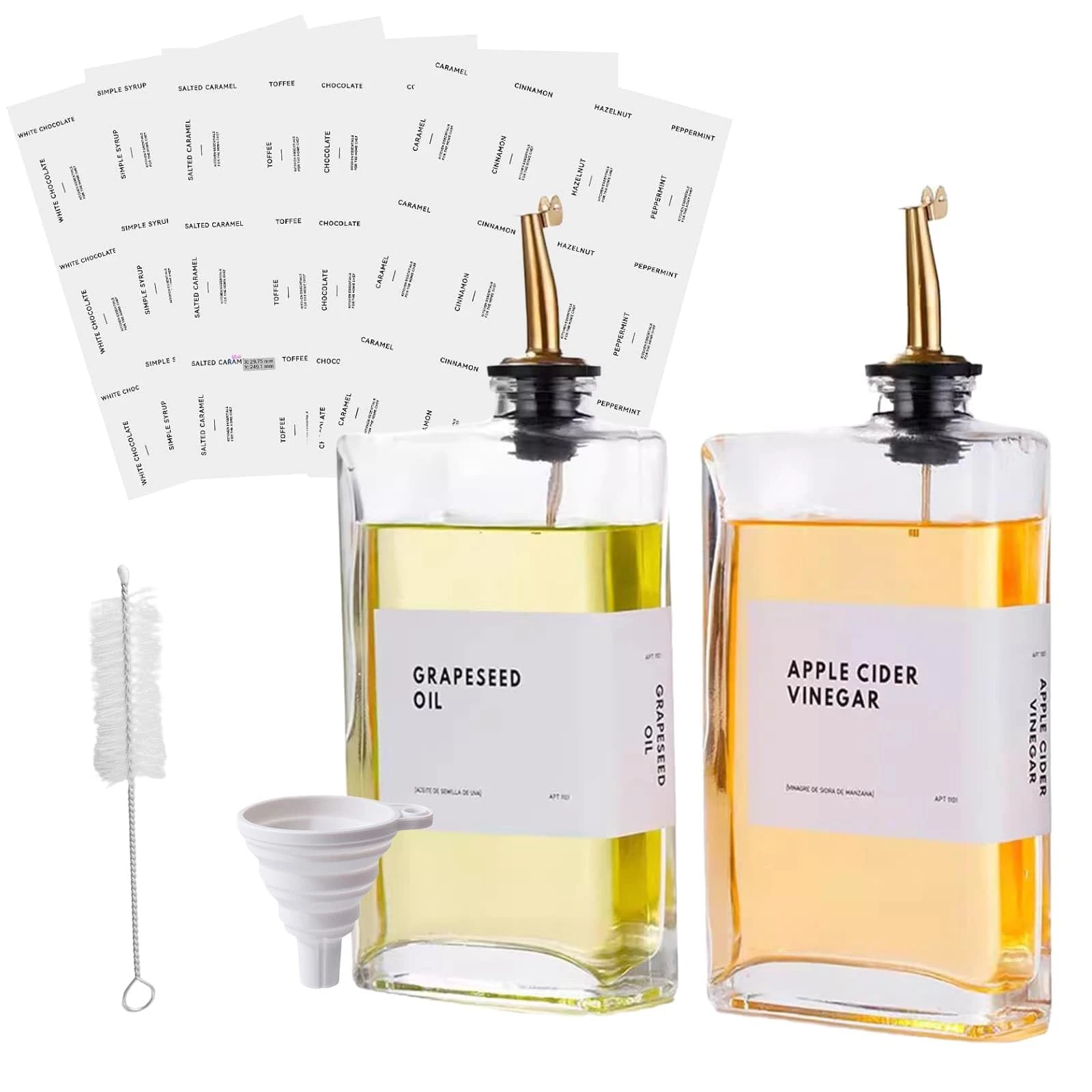 DYUEE 350ml Olive Oil Dispenser Bottle Set for 350 milliliters, Transparent