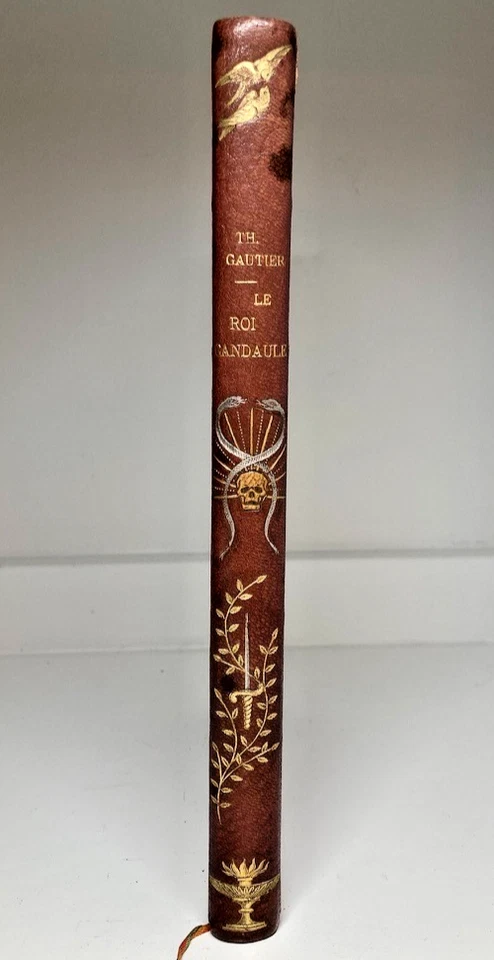 RARE GAUTIER LE ROI CANDAULE 1893 FINE PICTORIAL LEATHER BINDING PAUL AVRIL - Image 3 of 4