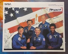 STS-8 FULL PRIME MISSION CREW SIGNED AUTOGRAPHED NASA LITHO SCCS VERIFIED