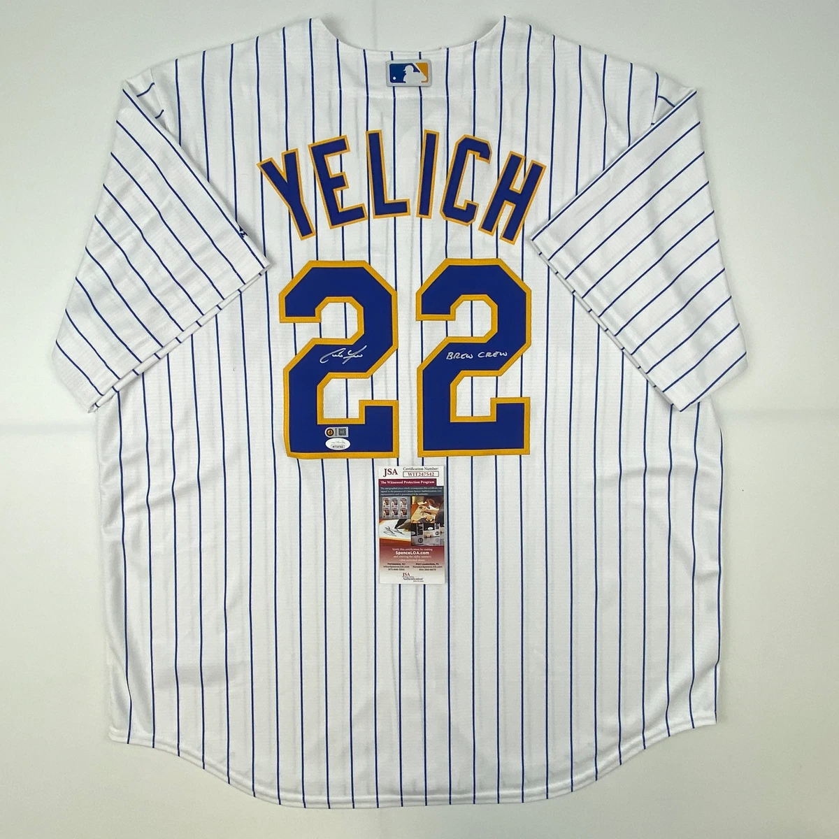 Christian Yelich Milwaukee Brewers Autographed White Pinstripe