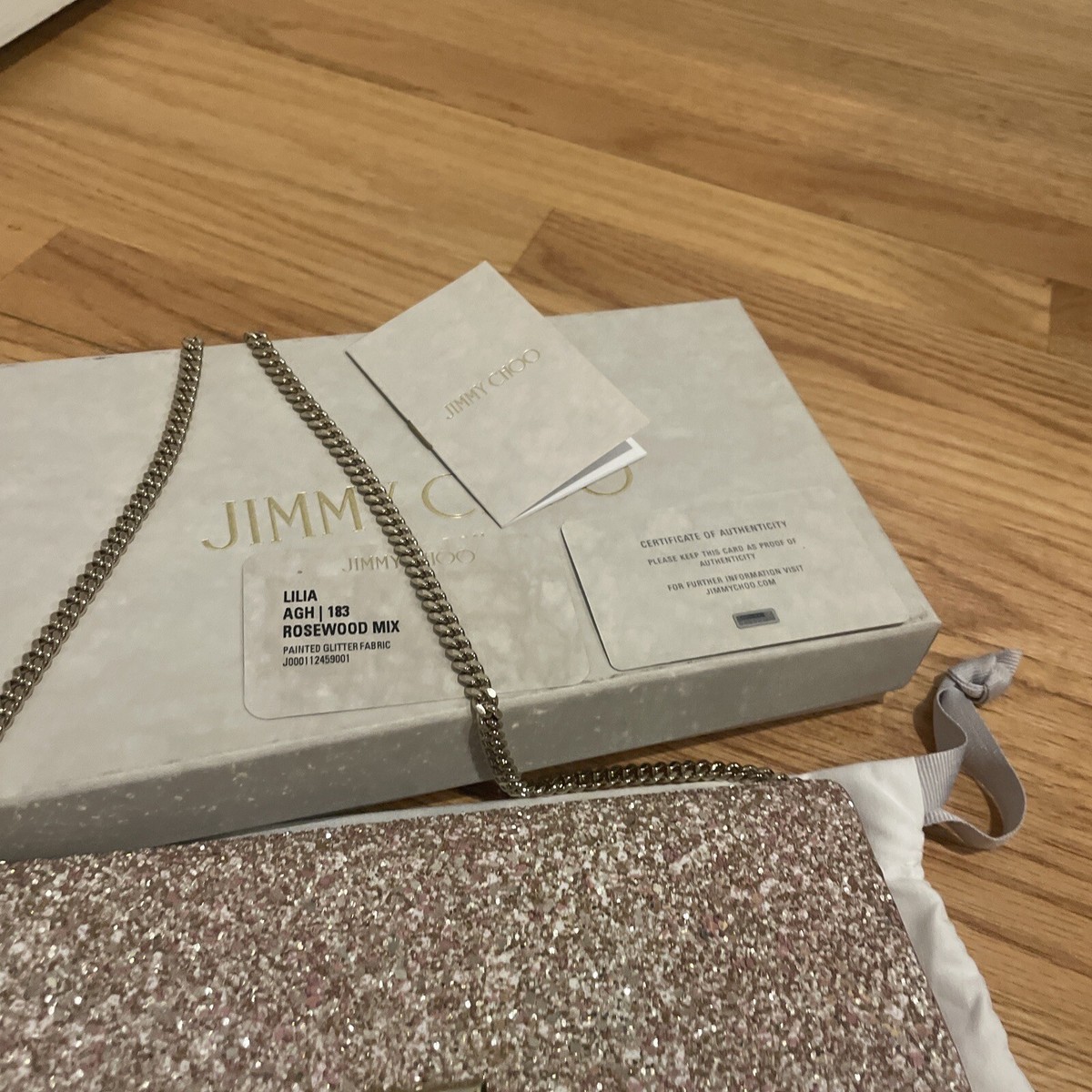 NEW Jimmy Choo Lilia Rosewood Mix Glitter Clutch | eBay