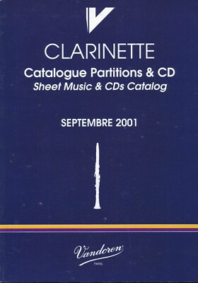 Vandoren Clarinette Catalogue Partitions & CD Sheet Music & CDs Catalog von 2001