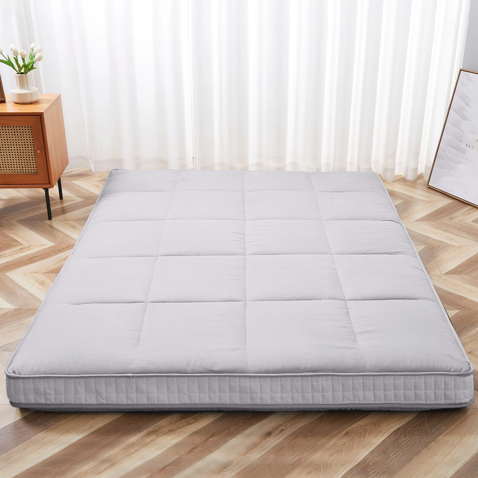 Queen/Full/Twin Futon Mat Floor Mattress Folding Tatami Roll Up Sleeping Pad