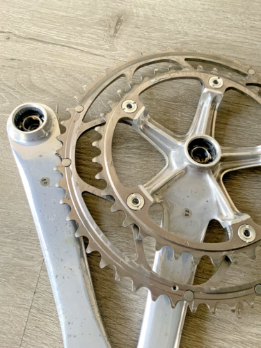 SHIMANO DURA ACE CRANKSET DOUBLE 53-39 TOOTH 175 MM ARMS MODEL 7701 - Picture 6 of 7