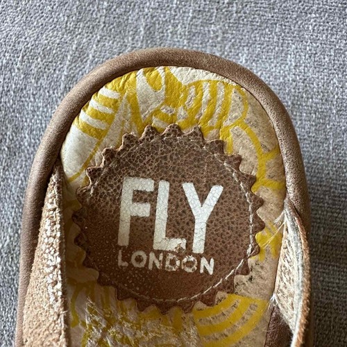 Fly London Yexa 916 Tan Metallic Lace Up Wedge Sandals Size 39 - Picture 11 of 11