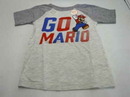 BOYS SIZE 6 NINTENDO MARIO OATMEAL HEATHER GRAY GO MARIO TSHIRT NEW #19961 - Picture 1 of 1