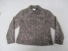 Coldwater Creek Jacket Womens P12 Petite Casual Snap Up Collared Long Sleeve