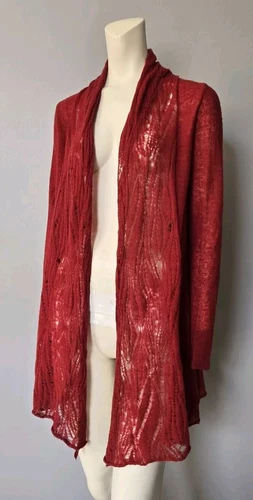 Free People Long Crotched Open Sweater Top Women's Size S/P 