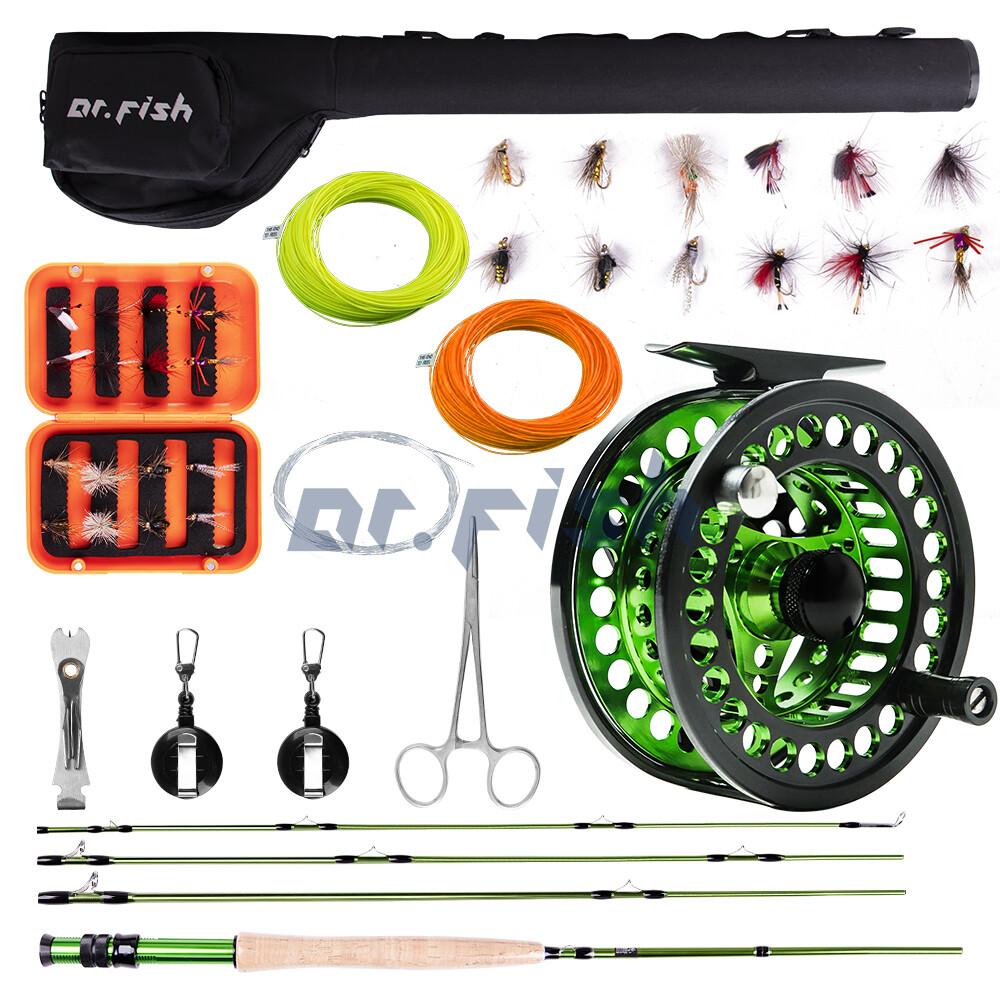 Fly Fishing Rod and Reel Combo 9ft Carbon 5/6wt Outfit Pre-spooled