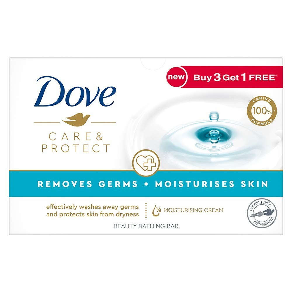 Dove Care & Protect Moisturising Cream Bath Bar 100g Buy 3 Get 1 Free