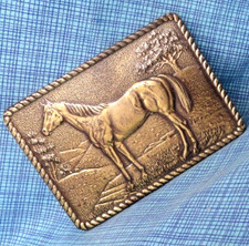 Western Horse Belt Buckle Equestrian Rancher Cowboy Cowgirl Vtg 70s TGABC.XTT882