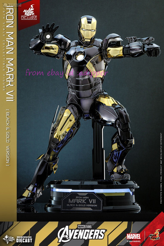 Hot Toys MMS741D61 Iron Man Mark VII Black And Gold Version 1/6 In