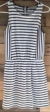 Ann Taylor LOFT XS Dress Knit Blouson Sheath Stripes Casual Comfy Beachy Vacay