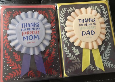 NIP 2 Papyrus Happy Mothers & Fathers Day Cards $14 New Award Ribbon Mom Dad