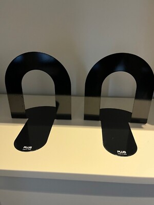 Vintage Black Metal PLUS Bookends Japan